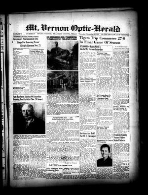 Mt. Vernon Optic-Herald (Mount Vernon, Tex.), Vol. 78, No. 9, Ed. 1 Thursday, November 22, 1951