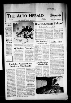 Primary view of object titled 'The Alto Herald (Alto, Tex.), Vol. 83, No. 12, Ed. 1 Thursday, August 3, 1978'.