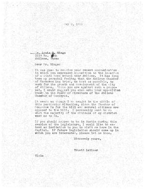 [Letter from Truett Latimer to Louis B. Wingo, May 2, 1959]