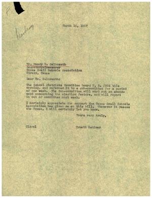 [Letter from Truett Latimer to Moody H. Galbreath, March 14, 1957]