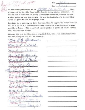 [Petition Signed by XXXIII Study Club, February 26, 1957]