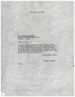 [Letter from Truett Latimer to Louis Anderson, January 28, 1959]