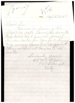 [Letter from B. L. McGrew, April 21, 1959]