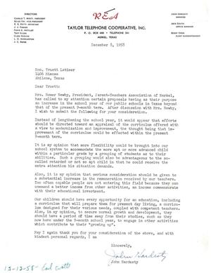[Letter from John Hardesty to Truett Latimer, December 8, 1958]