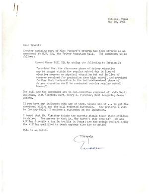 [Letter from Eudora Hawkins to Truett Latimer, May 18, 1961]