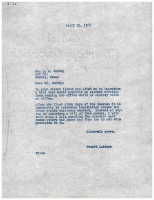 [Letter from Truett Latimer to L. L. Murray, April 25, 1961]