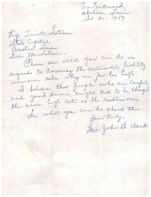 [Letter from Mrs. John B. Clark to Truett Latimer, Jul 20, 1959]