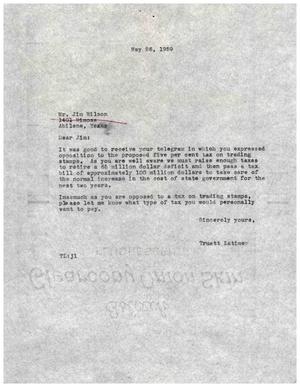 [Letter from Truett Latimer to Jim Wilson, May 26, 1959]