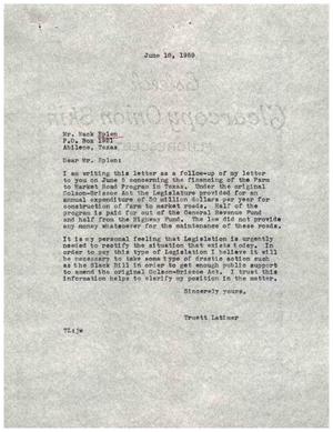 [Letter from Truett Latimer to Mack Eplen, June 18, 1959]