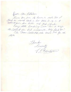 [Letter to Truett Latimer Discussing the Sales Tax]
