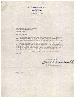 [Letter from W. D. Brookover, Jr. to Truett Latimer, February 9, 1961]