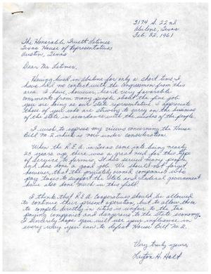 [Letter from Layton H. Holt to Truett Latimer, February 22, 1961]