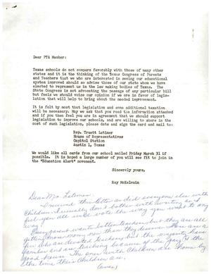 [Letter from Mrs. W. L. Robinson to Truett Latimer, 1961]