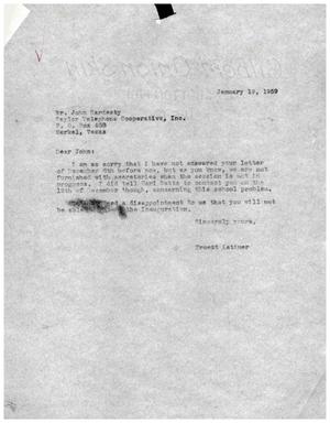 [Letter from Truett Latimer to John Hardesty, January 19, 1959]