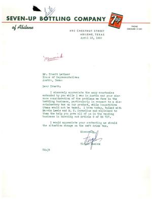 [Letter from Virgil Musick to Truett Latimer, April 23, 1959]