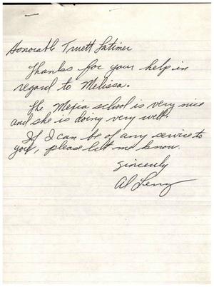 [Letter from Al Lenz to Truett Latimer, 1960]