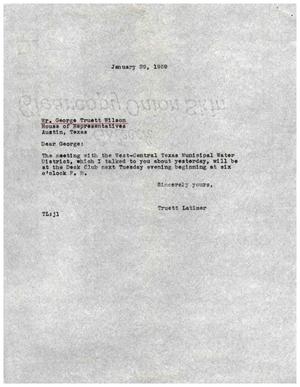 [Letter from Truett Latimer to George Truett Wilson, January 29, 1959]