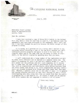 [Letter from Malcolm M. Meek to Truett Latimer, June 5, 1959]
