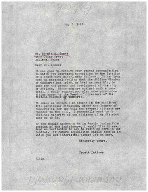 [Letter from Truett Latimer to Bennie R. Jones, May 2, 1959]