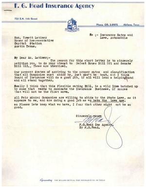 [Letter from F. G. Head to Truett Latimer, March 13, 1959]