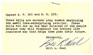 [Postcard from Bill R. Neel to Truett Latimer, April 14, 1959]
