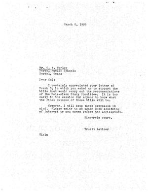 [Letter from Truett Latimer to C. A. Farley, March 5, 1959]