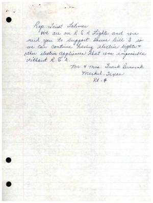 [Letter from Mr. and Mrs. Frank Brnovak to Truett Latimer, 1959]
