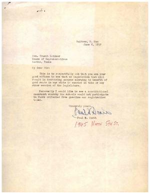 [Letter from Paul H. Scott to Truett Latimer, June 6, 1959]