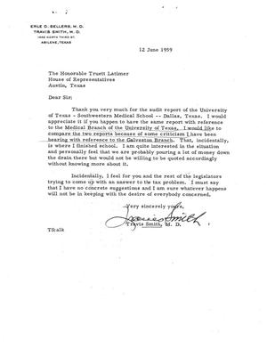 [Letter from Travis Smith to Truett Latimer, June 12, 1959]
