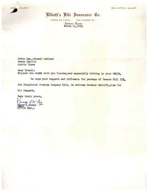 [Letter from Henry L. McCoy to Truett Latimer, March 24, 1961]