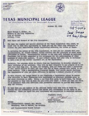 [Letter from Steve Matthews to George L. Minter, Jr., October 12, 1959]