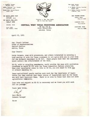 [Letter from Hoyt Smith to Truett Latimer, April 22, 1961]