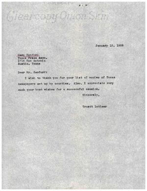 [Letter from Truett Latimer to Vern Sanford, January 15, 1959]