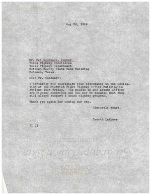 [Letter from Truett Latimer to Hal Woodward, May 26, 1959]