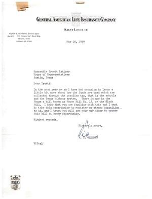 [Letter from Victor E. Behrens to Truett Latimer, May 28, 1959]