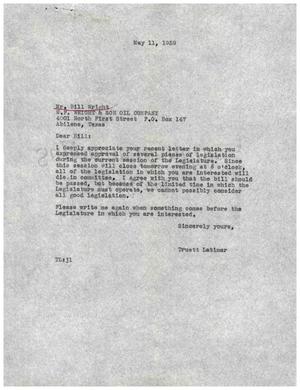 [Letter from Truett Latimer to Bill Wright, May 11, 1959]