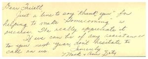 [Letter from Mack and Anna Saty to Truett Latimer, 1960~]