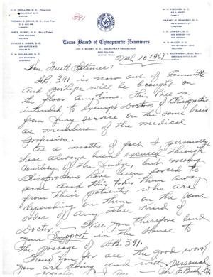 [Letter from Joe E. Busby to Truett Latimer, March 10, 1961]