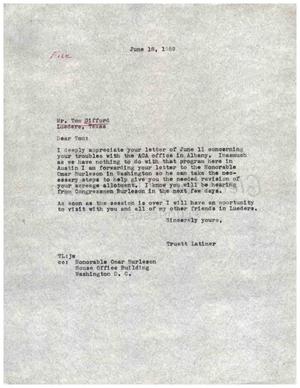 [Letter from Truett Latimer to Tom Gifford, June 18, 1959]