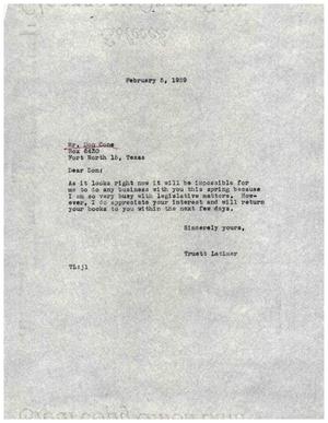 [Letter from Truett Latimer to Don Cone, February 5, 1959]
