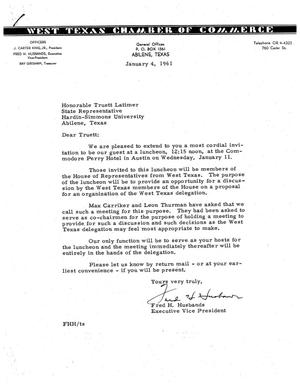 [Letter from Fred H. Husbands to Truett Latimer, January 4, 1961]