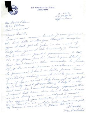 [Letter from Rosa Curtis to Truett Latimer, October 24, 1960]