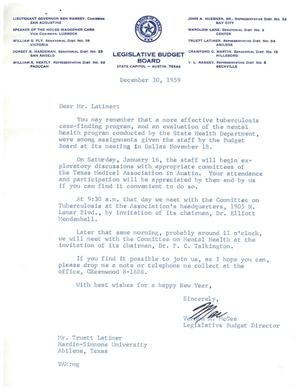 [Letter from Vernon A. McGee to Truett Latimer, December 30, 1959]