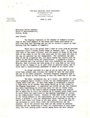 [Letter from Tom K. Eplen to Truett Latimer, June 1, 1959]