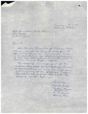[Letter from Mrs. Don Riddle to Truett Latimer, December 30, 1958]