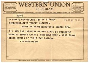 [Telegram from A. M. McIlwain, June 26, 1959]