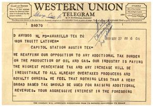 [Telegram from George Cree Jr., May 27, 1959]