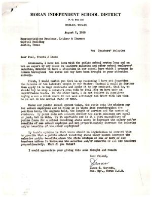 [Letter from James C. Garrett to Truett Latimer, August 2, 1960]