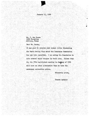 [Letter from Truett Latimer to J. Mac Bacon, January 11, 1959]