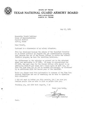[Letter from Harry B. Kelton to Truett Latimer, May 17, 1961]